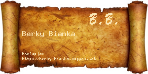 Berky Bianka névjegykártya